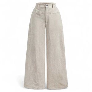 Women's Vintage mCorduroy Trousers Simple Wide Leg Trousers for in Khaki. Large